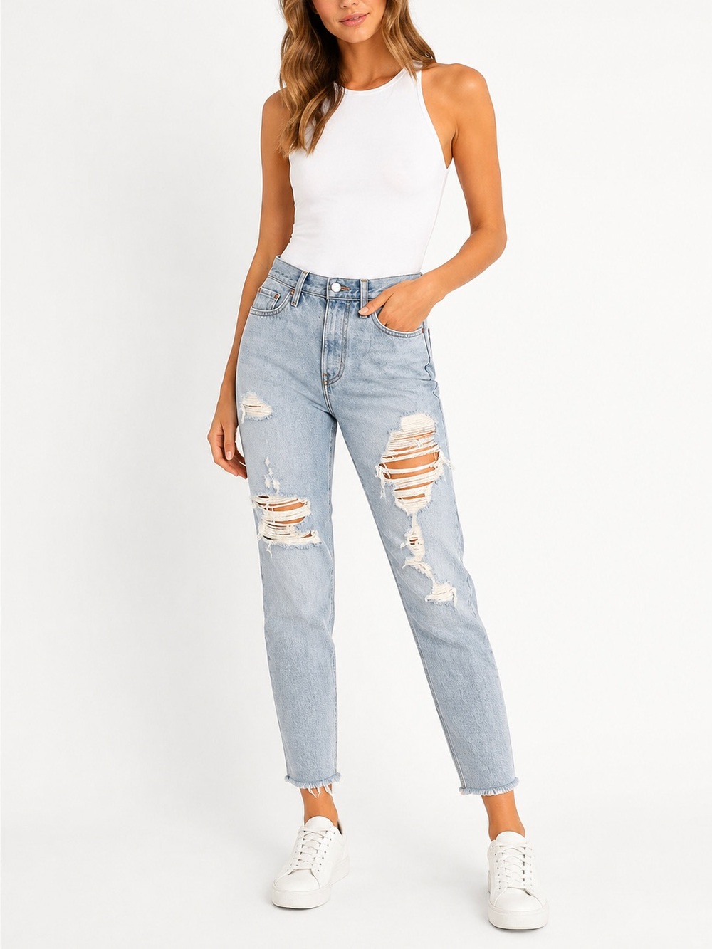 Levi’s Wedgie W29 (8/9) NEW Distressed Ankle Taper Women’s Jeans High Rise NWT